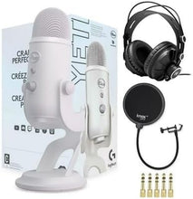 Load image into Gallery viewer, Blue Microphones Yeti USB Microphone (Blackout) Bundle with Knox Gear Headphones and Pop Filter (3 Items)