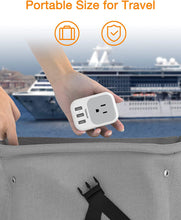 Load image into Gallery viewer, USB Charger Block, USB Plug Adapter with Electrical 4 Box Splitter 3 USB Wall Charger Ports, Multi Plug Outlet Extender Charging for Cruise, Travel, Office, Dorm Essentials