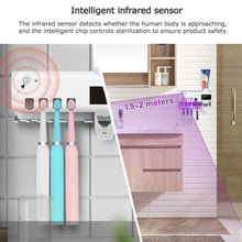 Load image into Gallery viewer, UV Light Sterilizer Toothbrush Holder Cleaner and Automatic Toothpaste Dispenser