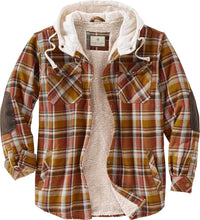 Load image into Gallery viewer, Legendary Whitetails Men&#39;S Camp Night Berber Lined Hooded Flannel Shirt Jacket