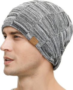 Vgogfly Slouchy Beanie for Men Winter Hats for Guys Cool Beanies Mens Lined Knit Warm Thick Skully Stocking Binie Hat