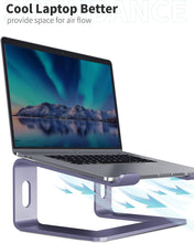 Load image into Gallery viewer, SOUNDANCE Laptop Stand, Aluminum Computer Riser, Ergonomic Laptops Elevator for Desk, Metal Holder Compatible with 10 to 15.6 Inches Notebook Computer, Purple