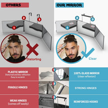 Load image into Gallery viewer, The 360 Mirror - 3 Way Mirror for Self Hair Cutting - Adjustable Trifold Barber Mirror to Cut Your Own Hair - Tri Fold Self Haircut System for Men and Women Braiding - Three Sided Mirror for Haircuts