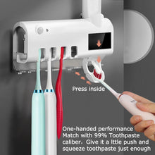 Load image into Gallery viewer, UV Light Sterilizer Toothbrush Holder Cleaner and Automatic Toothpaste Dispenser