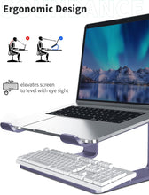 Load image into Gallery viewer, SOUNDANCE Laptop Stand, Aluminum Computer Riser, Ergonomic Laptops Elevator for Desk, Metal Holder Compatible with 10 to 15.6 Inches Notebook Computer, Purple