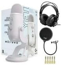 Load image into Gallery viewer, Blue Microphones Yeti USB Microphone (Blackout) Bundle with Knox Gear Headphones and Pop Filter (3 Items)