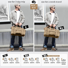 Load image into Gallery viewer, Canvas Duffle Bag for Travel 60L Duffel Overnight Weekend Bag(Coffee)