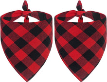 Load image into Gallery viewer, Malier 2 Pack Dog Bandanas Christmas Classic Buffalo Red Plaid Pet Scarf Triangle Bibs Kerchief Pet Costume Outfit Accessories for Small Large and Large Dogs Pets (Red + Red Plaid, Small)