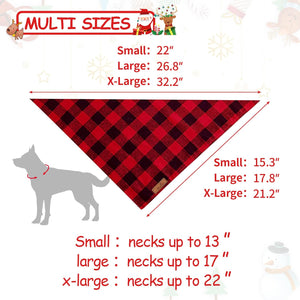 Malier 2 Pack Dog Bandanas Christmas Classic Buffalo Red Plaid Pet Scarf Triangle Bibs Kerchief Pet Costume Outfit Accessories for Small Large and Large Dogs Pets (Red + Red Plaid, Small)