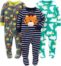 Load image into Gallery viewer, Simple Joys Toddler Boys&#39; 3-Pack Loose Fit Fleece Footed Pajamas