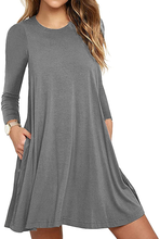 Load image into Gallery viewer, Women&#39;s Casual Long Sleeve Swing Dress