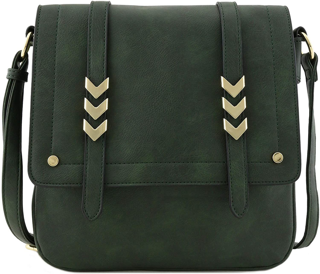 Double Compartment Large Flapover Crossbody Bag