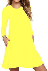 Women's Casual Long Sleeve Swing Dress