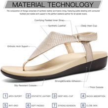 Load image into Gallery viewer, Women&#39;s Adjustable Thong Style Sandals with Orthotic Arch Support