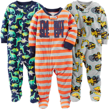 Load image into Gallery viewer, Simple Joys Toddler Boys&#39; 3-Pack Loose Fit Fleece Footed Pajamas