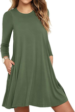 Load image into Gallery viewer, Women&#39;s Casual Long Sleeve Swing Dress