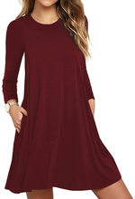 Load image into Gallery viewer, Women&#39;s Casual Long Sleeve Swing Dress