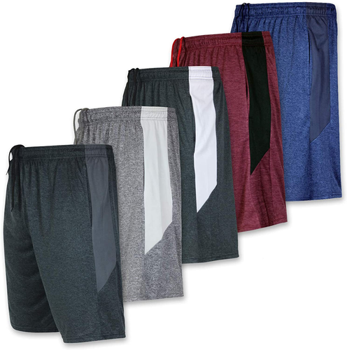 5 Pack:Men's Dry-Fit Sweat Resistant Shorts