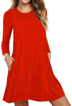 Load image into Gallery viewer, Women&#39;s Casual Long Sleeve Swing Dress