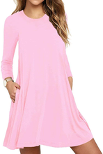 Load image into Gallery viewer, Women&#39;s Casual Long Sleeve Swing Dress