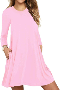 Women's Casual Long Sleeve Swing Dress